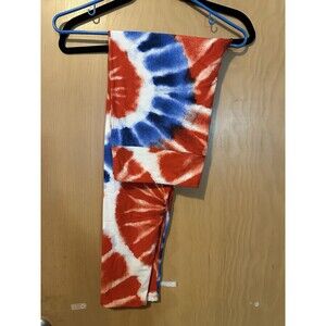 Lularoe TC2 Red White Blue Tie Dye Leggings NWOT Yoga Waist USA Patriotic